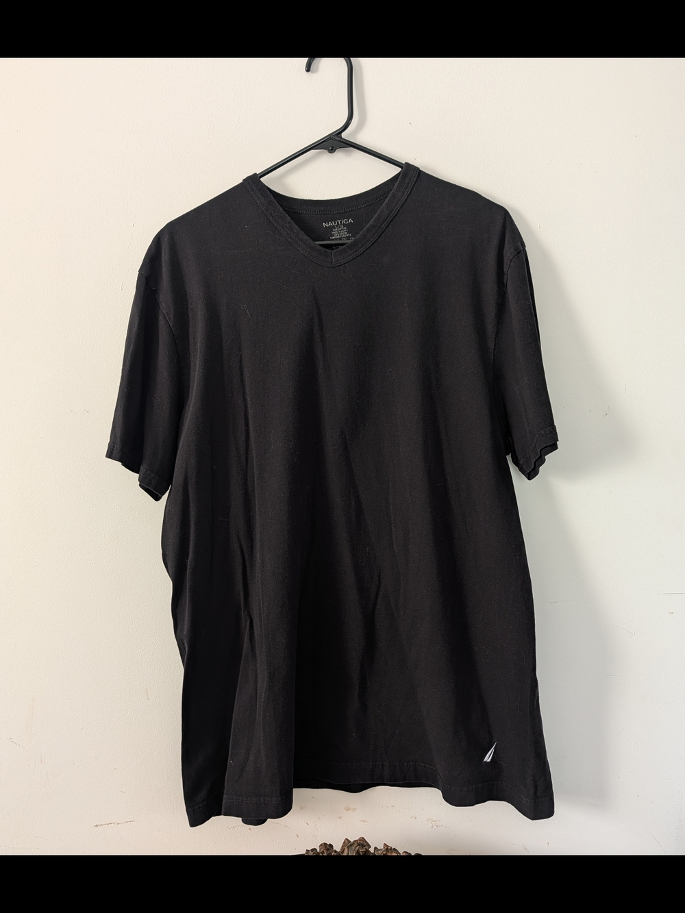 Nautica Black Short Sleeve V-Neck Tee
